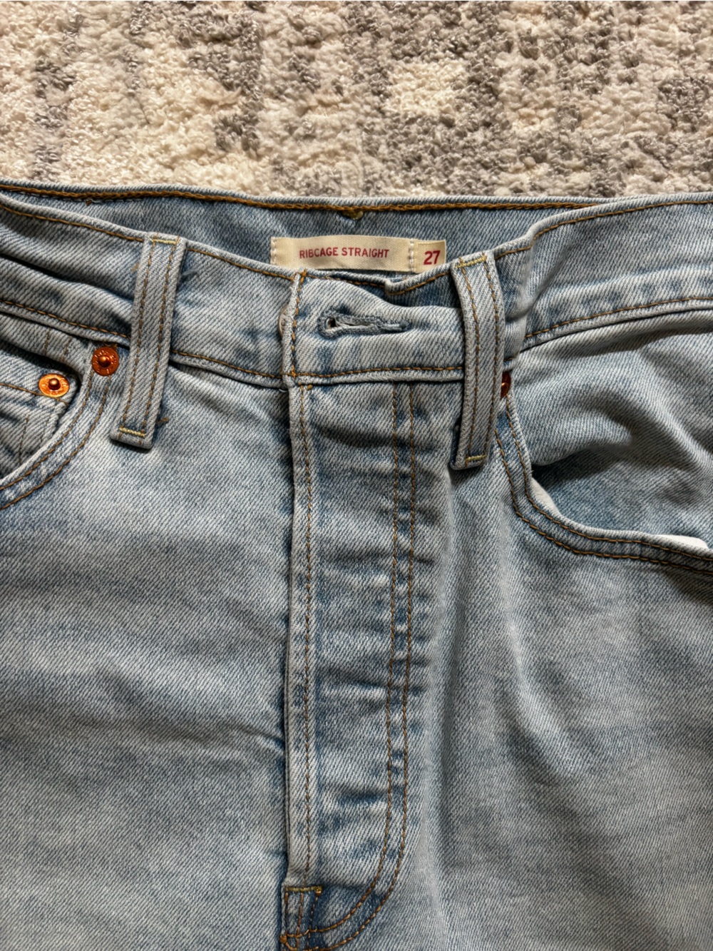 Levi's Women's Ribcage Straight Leg Jeans — Pale Blue Wash